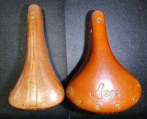 * bicycle saddle real leather made / TOPS * together 2 piece [ unused goods ]