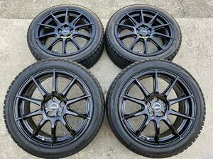 美品deep tread202009★ＸスピードCSRプレミアムBKBlackブラック★5H100★Pirelliアシンメトリコ＋★215/45R17Prius86Impreza屋内保管中★