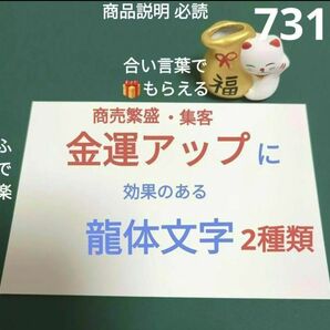 ③731 金運アップ 龍体文字 龍神 オラクル 占い 筆文字 筆文字アート 開運 オラクル占い 