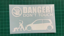 A)MITSUBISHI_ミニカMINICA_H42V_3ドア後期mc DANGER DON'TTOUCH セキュリティステッカー シール_画像2