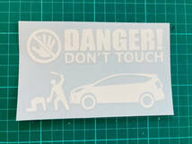 A)TOYOTA_PRIUSプリウスα_40_mc後期_リフトアップup DANGER DON'TTOUCH セキュリティステッカー シール_画像2