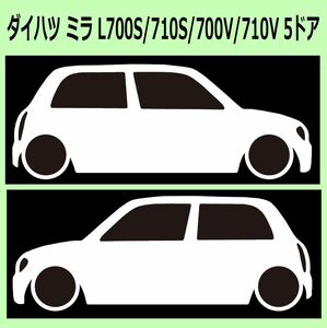 C)DAIHATSU_ミラMira_L700_5door 車両ノミ左右 カッティングステッカー シール