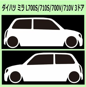 C)DAIHATSU_ミラMira_L700_3door 車両ノミ左右 カッティングステッカー シール