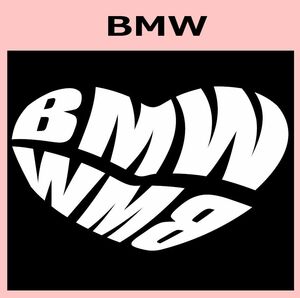 Kb)BMW_HEART ハート ステッカー シール