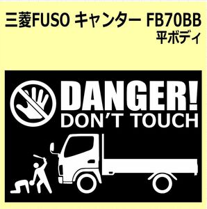 A-L)MITSUBISHI_FUSO_キャンターCANTER_FB70BB_平ボディ1.5ton DANGER DON'TTOUCH セキュリティステッカー シール