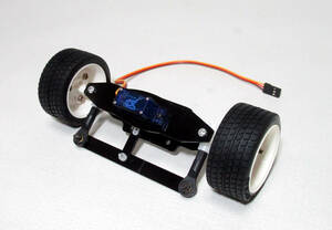 自作ラジコンカー用ステアリングパーツ+マイクロサーボ　タミヤ 楽しい工作　スポーツタイヤセット（56mm径）付属