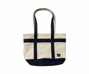 90s STUSSY CANVAS TOTE BAG 紺タグ キャンパス トート バッグ OLD ビンテージ USA 