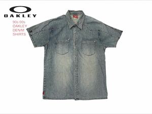 90s 00s OAKLEY DENIM SHIRTS 赤タグ 旧タグ 立体裁断 オークリー デニム シャツ Y2K USA ビンテージ 