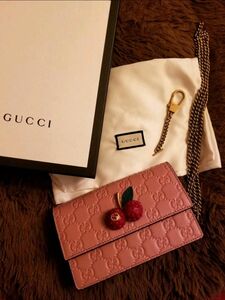 ★GUCCI★チェリーシグネチャー★ミニバック★ピンク★日本限定★完売品★レア★グッチ★