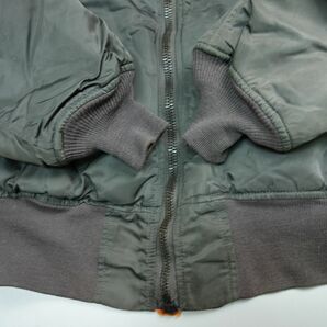 美品 ALPHA INDUSTRIES アルファ インダストリーズ USA製 60s復刻 MA-1 フライトジャケット ブルゾン M セージグリーン メンズの画像5