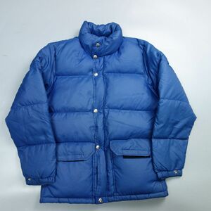 80s THE NORTH FACE ノースフェイス 茶タグ ダウンジャケット 青 レディース キッズ L ヴィンテージ