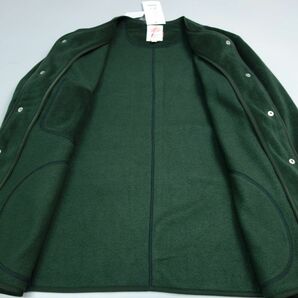 未使用タグ付き DANTON ダントン FLEECE COLLARLESS JACKET フリースノーカラージャケット 42 メンズ 緑 JD-8939の画像3