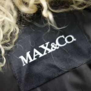 美品 マックス&コー MAX&CO マックスマーラ ファー付 キルティング ダウンジャケット 黒 レディース 48の画像7
