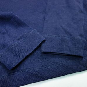 美品 90s イタリア製 ジョルジオアルマーニ ウール 長袖シャツ ニット セーター ネイビー メンズ 50 ヴィンテージの画像4