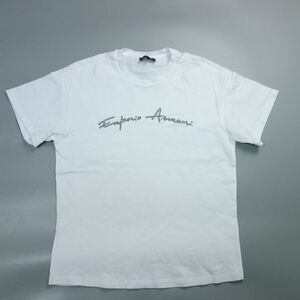 EMPORIO ARMANI エンポリオアルマーニ ロゴラインストーン 半袖Tシャツ カットソー 白 メンズ S
