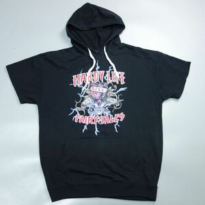 エドハーディー Ed Hardy Fairy Tales スウェット プルオーバー 半袖パーカー 黒 M