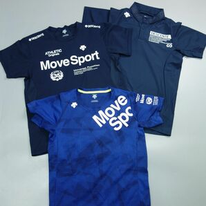 極美品 デサント DESCENTE Move Sport ストレッチ 吸水速乾 半袖ポロシャツ Tシャツ メンズ S/M スポーツウェアの画像1