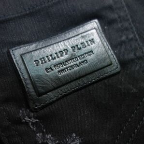 美品 フィリッププレイン PHILIPP PLEIN Super Sexy Slim ダメージ加工 スキニーデニム ジーンズ 黒 レディース 25の画像7