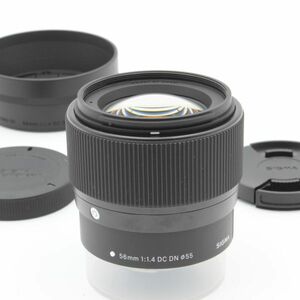 【新品同様】 SIGMA シグマ 56mm f1.4 DC DN Contemporary フード 付き Canon EF-M マウント 36006