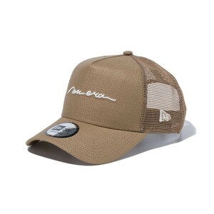 24ss最新作【NEW ERA】9FORTY A-Frame Trucker Cotton Flax Handwritten Logo《定価￥3.960-》ニューエラ940《新品未使用》チノベージュ