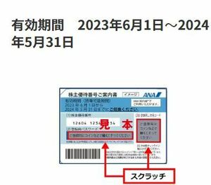 ANA 全日空 株主優待券 4枚 搭乗期限24年5月末 番号通知　即決