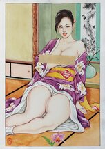 真作保証『笠間しろう 直筆彩色原画 画稿 熟女ものがたり 表紙画』検)伊藤晴雨 小妻容子 前田寿安 官能劇画 緊縛_画像1