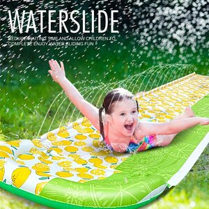 暑さ対策 噴水マット マット バージョン ウォータースライダー 水遊び 親子遊び 折りたたみ 138×480cm 簡単設置 子供用プール