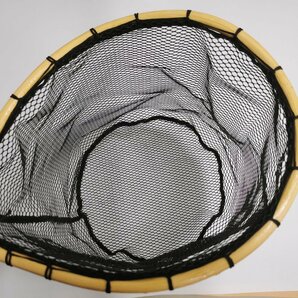 渓流 釣り 樫材製 ランディングネット タモ網 玉網 クランク ハンドル ウッドラバーネット フライフィッシング 持ち運びの画像3