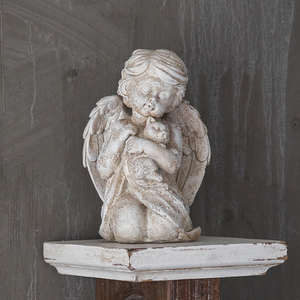 天使 エンジェル ねこ 猫 ネコ 西洋彫刻 彫像 置物 フィギュリン オブジェ 雑貨 中世デザイン ハンドメイド