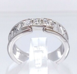 [ new goods finishing settled ] TIFFANY&Co. Tiffany K18 Atlas 3P diamond ring approximately 8 number 6.3g
