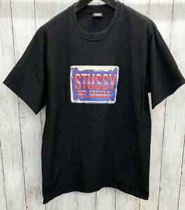 STUSSY /半袖Tシャツ/ステューシー/ロゴプリントTシャツ/クルーネック/ブラック/M/夏