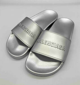 BALENCIAGA POOL SLIDE シルバー 衣料 バレンシアガ