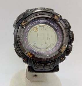  Junk CASIO Casio PROTREK Protrek PRW-1500YTJ 201D204 radio wave solar arm clock liquid crystal is defective store receipt possible 