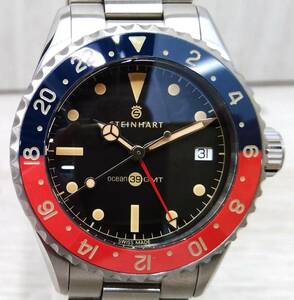 STEINHART スタインハート ETA2893-2/SW330 オーシャン39 ヴィンテージ GMT 自動巻き 腕時計 箱・取説あり