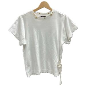 LOUIS VUITTON ルイヴィトン サイドストラップ 半袖Tシャツ sizeS RW191W JG2 FGTS03 サイズS レディース カットソー ホワイト系カラー