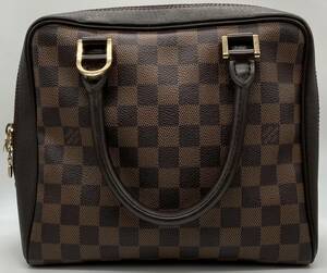 【エントルピー鑑定書付き】LOUIS VUITTON ルイヴィトン ダミエ エベヌ VI0011 ブレラ レザー ハンドバッグ ブラウン 茶 鞄 品物のみ