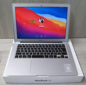 ジャンク MacBook Air 13インチ (Mid2013) MD761J/B Core i5 @1.40GHz/SSD256GB/4GB/OS11.1 動作確認済 1ヵ所ドット抜け有 初期化済 現状品