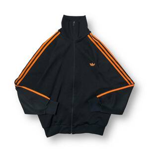 80s adidas Track Jacket トラックジャケット デサント製 ブラック×オレンジ ads-4f アディダス