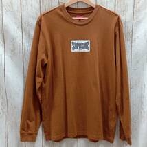 Supreme／20AW／長袖Ｔシャツ／Woven Label L/S Top／タグ付き　ブラウン　S　シュプリーム_画像1