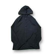 14ss 雨濡れ期 Yohji Yamamoto POUR HOMME ハイネックフーディシャツ サイズ3 ブラック ヨウジヤマモトプールオム 店舗受取可_画像1