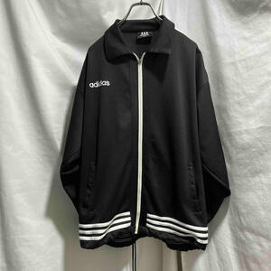 adidas track jacket トラック ジャケット ジャージ ドローコート付 ブラック SIZE L アディダス