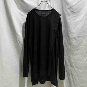 S'YTE JERSEY FOREBODY CUT REPLACEMENT TEE 長袖Tシャツ 3 ブラック UV-T46-605 サイト ヨウジヤマモト