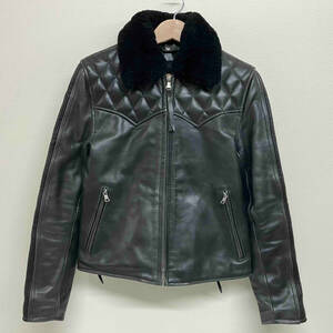 Y'2 LEATHER COWHIDE LEATHER JACKET ワイツーレザー カウハイド レザージャケット 襟ボア サイズS ※袖ファスナー破損