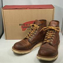 RED WING レッドウィング クラシックワークラウンドトゥー／9111 ワークブーツ 25.5cm USA7,1/2 UK6,1/2 EUR40.0 ブラウン レザーブーツ_画像1