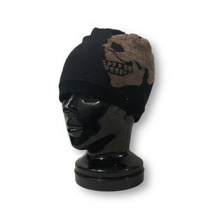 14AW Yohji Yamamoto POUR HOMME Skull Beanie スカル ニット帽 ブラック ヨウジヤマモト プールオム 店舗受取可の画像1