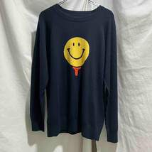 ROUGH & SWELL smile tee up knit sweater スマイル ティーアップ ニット セーター ネイビー SIZE XL ラフ アンド スウェル_画像1