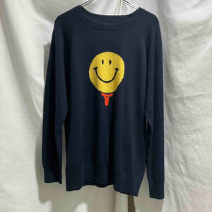 ROUGH & SWELL smile tee up knit sweater スマイル ティーアップ ニット セーター ネイビー SIZE XL ラフ アンド スウェル