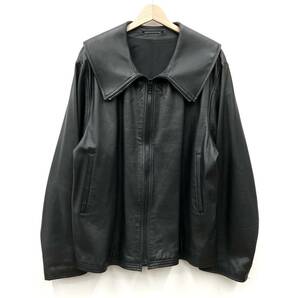 YOHJI YAMAMOTO POUR HOMME ヨウジヤマモトプールオム レザージャケット HI-Y03-700 セーラー ブルゾン デザイナーズ サイズM ※カビ有の画像1