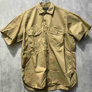 BEAMS PLUS WORK Twill Classic Fit shirt ツイル クラシック フィット 半袖 シャツ ベージュ SIZE 48 ビームス プラス