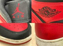 NIKE ナイキ Air Jordan 1 Mid 'Bred' 554724-074 スニーカー 27.5cm レッド×ブラック_画像8